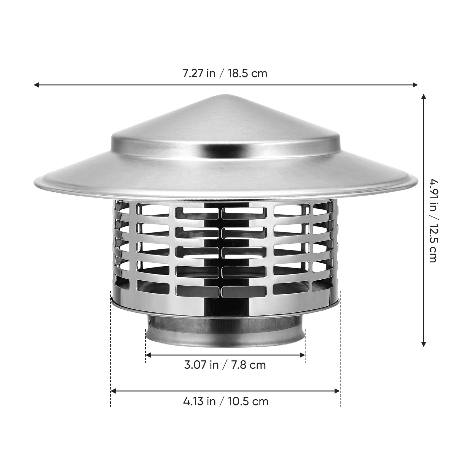 Baluue 3 Inch Chimney Cap, Conical Top Chimney Cap with